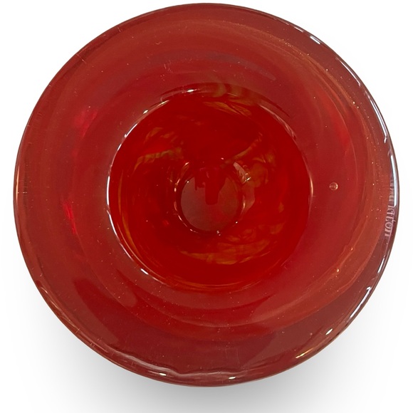 Kosta Boda Sweden Red Swirl Atoll Votive Candle Holder - Anna Ehrner - Picture 4 of 12